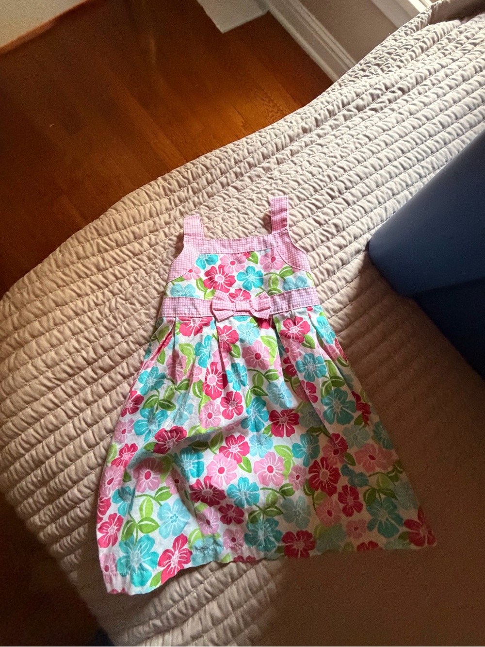 Girls' Floral Summer Sundress in Pink, Aqua & Green